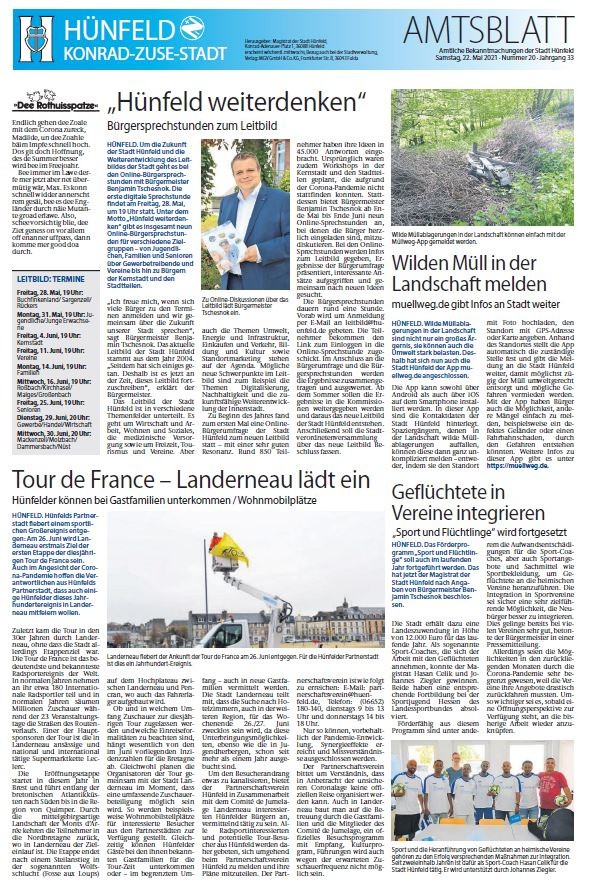 Amtsblatt vom 22. Mai 2021